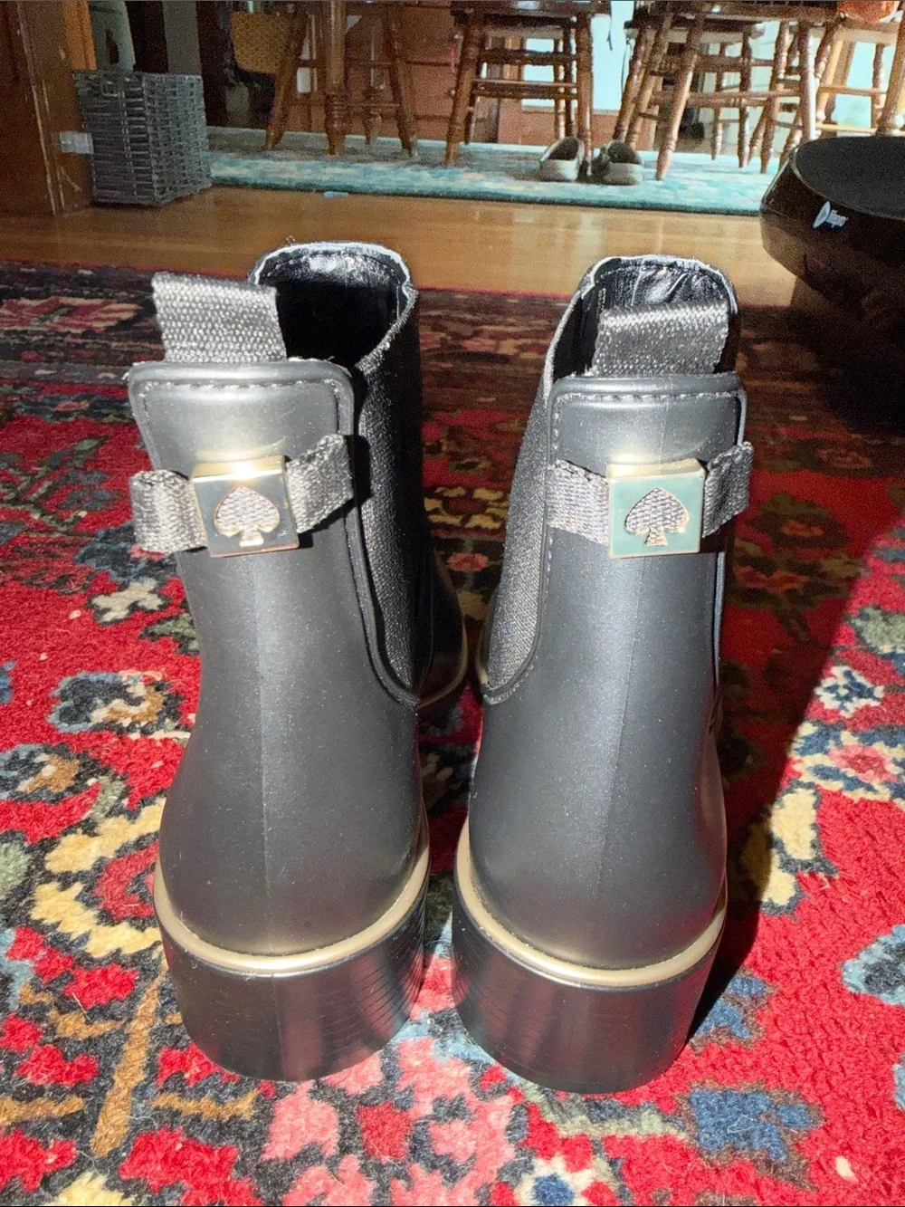 Kate spade Black Chelsea Ankle rain Boots - Women's size 10